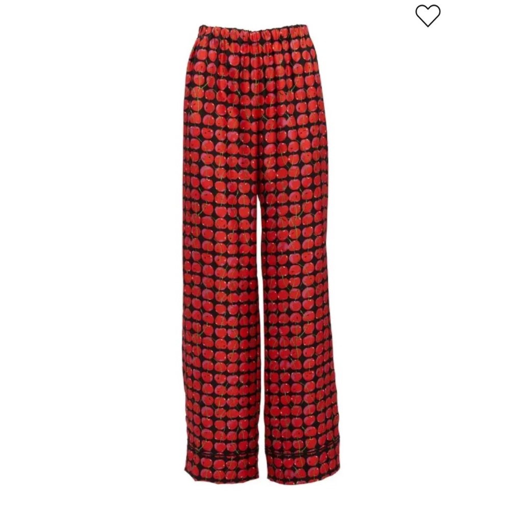 La DoubleJ cherry-print silk pyjama set size S - Picture 3 of 13